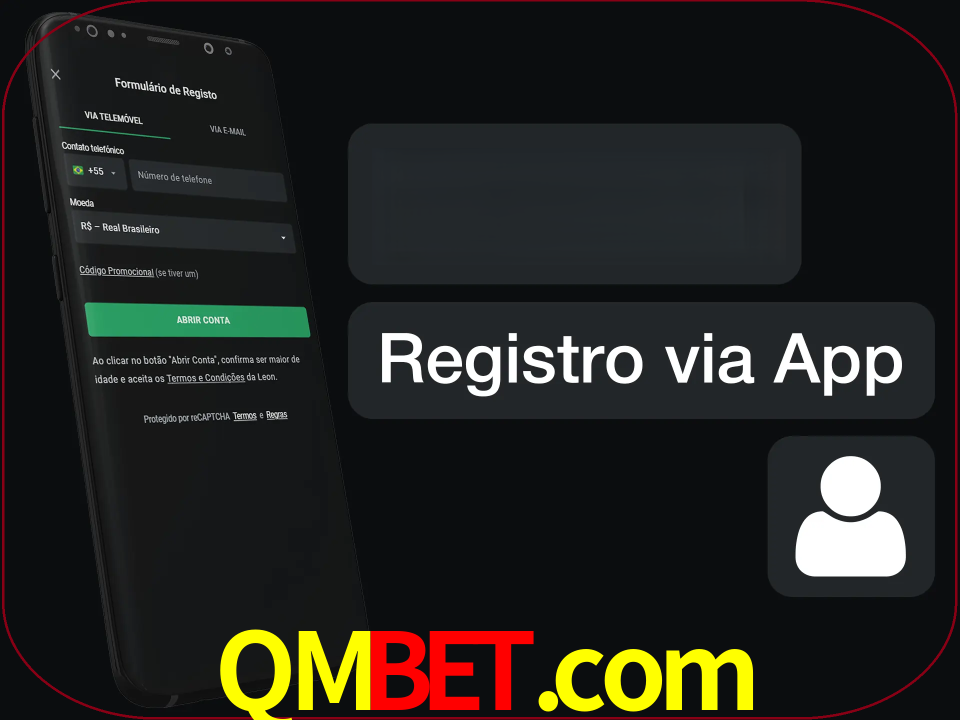 Registre-se com duas etapas usando o aplicativo.